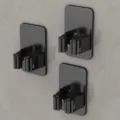 Waffengrau Mopp Halter Wandmontage Haken lochfrei Badezimmer Besen Organizer Regal - Quadratische Basis 3er Set / 3er-Set / Schwarz