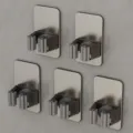 Gunmetal Mopp- und Besenhalter Wandmontage, lochfreier Edelstahl Lagerclip, 5er-Pack - Quadratische Basis 5er Set / 5 Stück / Gunmetal