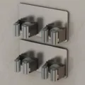 Edelstahl Mopphalter in Gunmetal, doppelter Wandhalter für Besen, praktische graue Variante. - Doppelhaken 2er Set / 2 Stück/Set / Gunmetal