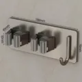 Gun Grau Mopp Besen Halter Wandmontage Edelstahl Aufbewahrung Regal mit Haken. - Doppelclip Mit Haken Einzel / 1 Stück / Gunmetal
