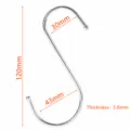 Stainless steel S hook multi-purpose hanging hook for kitchen bathroom and dorm desk storage - Large - 5 Inch / Silver