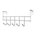 Stainless steel over door 5 hook rack, back of cabinet door hanging organizer for coats. - 3.2cm / Electroplated Color