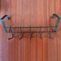 Over the door hook 5 hooks stainless steel door back hanger rack for home storage - Widened 5cm Width / Black
