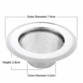 Stainless steel sink strainer basket with fine mesh, outer diameter 7.4cm, height 2.8cm. - Soft Mesh / Approx 7cm Diameter
