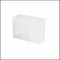 Caja organizadora de pared transparente con 3 compartimentos para brochas y cosméticos - 3 Rejillas con Adhesivo / Transparente