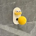 Gancio da parete con labbra di salsiccia divertente, adesivo senza fori per il bagno. - Giallo