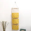 Borsa portaoggetti appendiabiti 3 tasche cotone lino giallo geometrico organizer - Giallo