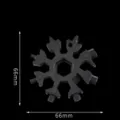 Black carbon steel snowflake multi-tool wrench portable pocket hex key 66mm survival gear - Black