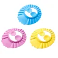 Adjustable baby shower cap waterproof shampoo hat ear protection baby bath hat blue pink yellow - Mixed Colors - With Ear Flaps