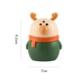 Cute cartoon reindeer toothpick dispenser with convenient press desktop storage jar. - Dark Green