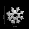 Silver snowflake multi-tool wrench, portable stainless steel pocket hex tool variant. - Silver