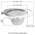 Stainless steel sink strainer, 7.4cm outer diameter, anti-clogging mesh for kitchen sink. - Soft Mesh - Approx. 7cm Outer Diameter
