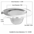 Stainless steel sink strainer mesh replacement with 11.3cm outer diameter for kitchen. - Soft Mesh - Approx. 11cm Outer Diameter