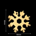 Multifunctional snowflake multi-tool wrench keychain portable hex spanner 66mm tool - Gold