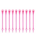 Colorful silicone no tie shoelaces, elastic lazy shoelace for sneakers, 10 pcs set pink. - Pink