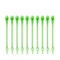 Green silicone no tie elastic shoelaces variant set of 10 for sneakers and casual shoes. - Green