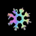 Multifunctional snowflake wrench keychain portable stainless steel pocket multi tool 66mm - Colorful