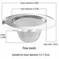 Stainless Steel Sink Strainer Fine Mesh 9cm Outer Diameter Kitchen Drain Filters - Soft Mesh - Approx. 9cm Outer Diameter
