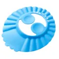 Blue adjustable baby shower cap with ear protection for safe toddler hair washing bath time. - Blue - With Ear Flaps