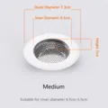 Stainless steel round sink strainer, 7.3cm outer diameter, medium size kitchen drain filter. - Steel Mesh / Approx 7cm Diameter