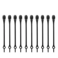 Cordones elásticos de silicona negros sin nudo para zapatillas, set de 10 piezas. - Negro