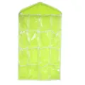 16 pocket hanging storage organizer green closet door wall mounted pocket bag for socks underwear - Green