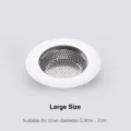 Stainless steel sink strainer large size wide rim drainage filter basket 9cm diameter - Steel Mesh / Approx. 9cm Diameter