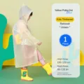 Chubasquero transparente de lunares para niños con capucha y botas de lluvia amarillas. - Amarillo Niños