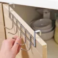 Stainless steel over cabinet door hook five hooks organizer kitchen hanging rack metal - Regular 2.1cm Width / Electroplated Color