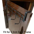 Over the cabinet door hook 5 hooks metal door hanger black door organizer rack 1pc - 3.2cm / Black