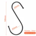 Black metal S-hook for hanging clothes and wardrobe storage, durable home organizer hardware item. - Large - 5 Inch / Black