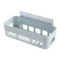 Panier de rangement de douche d'étagère de salle de bains en plastique bleu clair - Carré / Bleu