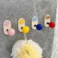 Gancio da parete bocca di salsiccia colorato gancio adesivo bagno asciugamano 1pz - Colore Casuale