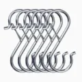 Set of metal anti-drop S-hooks with safety buckles for kitchen and home storage organization. - Classic S Hook / Silver