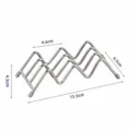 Stainless steel W-shaped soap rack with drainage design, durable metal bathroom organizer. - Single Rack / Stainless Steel