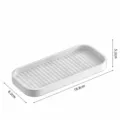 White plastic soap dish drainage tray bathroom soap holder storage organizer 18.8x8.2cm - Tray / White