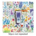 50 Stk. ästhetische Blumen wasserfeste Aufkleber botanische Aufkleber für Tagebuch Skateboard - Blumen-Graffiti / 50 Stück/Packung / bunt