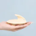 Silicone scalp massager brush for wet and dry use, comfortable hair washing and relaxing. - Apricot
