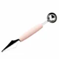 Stainless steel fruit baller and carving knife with pink handle for fruit platters. - Nordic Pink