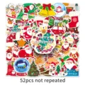 52 Stk. Weihnachten Aufkleber Set, wasserdichte Cartoon Sticker für Trinkflasche, Laptop. - Weihnachts-Feiertagsstil (F-934) / 52 Stück/Packung