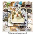 50pcs funny cat meme stickers waterproof vinyl decals for laptop water bottle suitcase - Cat Meme Style (727) / 50 Sheets