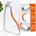 Tubo di prolunga per rubinetto arancione 26cm con flessibile in silicone e raccordo in acciaio. - Tipo 30 (circa 26 cm) / Arancione
