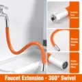 Tubo di prolunga per rubinetto universale flessibile in silicone tubo dell'acqua 45cm bagno - Tipo 50 (circa 46 cm) / Arancione