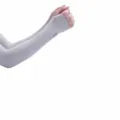 Ice silk sun protection arm sleeves for outdoor sports, grey breathable sun sleeves. - Straight Leg / Gray