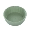Green wheat straw round sauce dish scalloped small snack plate for kitchen table. - Round / Green