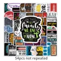 54 Stueck nicht wiederholende wasserdichte Vinyl Graffiti Aufkleber fuer Laptop Skateboard. - Mehrfarbig