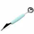Stainless steel fruit melon baller and carving knife with Nordic blue handle for kitchen - Nordic Blue
