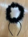 Black feather angel halo headband, gothic devil headpiece, Halloween party costume hair accessories - One Size / Black All-Velvet Plastic Headband Angel Halo