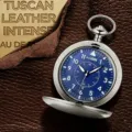 Vintage quartz pocket watch with blue dial, metallic flip case, luminous hands and clear numbers. - Blue Dial