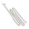 Zilveren zakhorloge ketting met T-stuk en sluiting, duurzaam metalen accessoire voor horloges. - Zilver